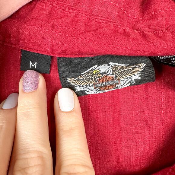 Harley-Davidson Button Down Embroidered Logo with Rhinestones Blouse - Picture 6 of 6